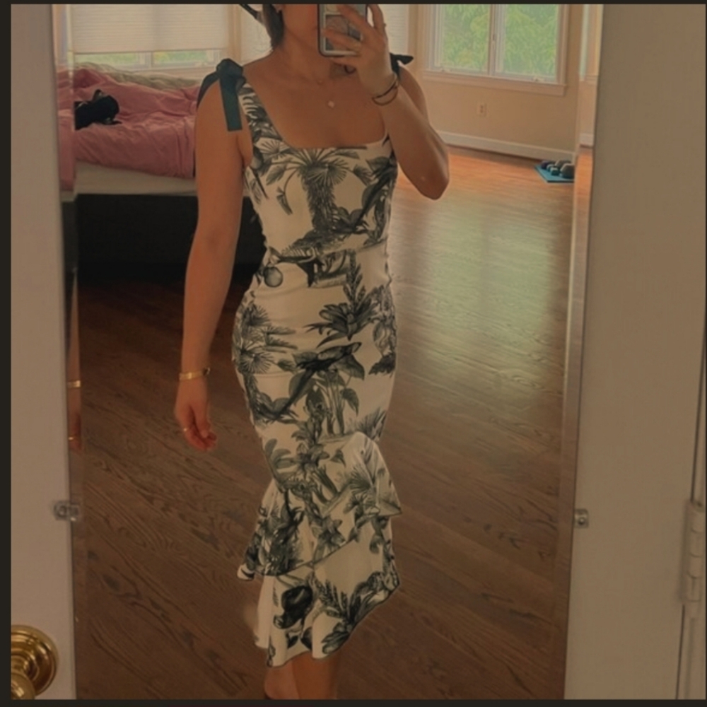 Asos - parrot palm dress